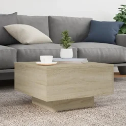 vidaXL - Vierkante salontafel - Sonoma eiken - Bewerkt hout - 55x55x31 cm