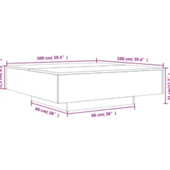 vidaXL - Vierkante salontafel - Wit - Bewerkt hout - 100x100x31 cm