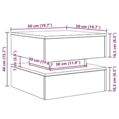 vidaXL - Vierkante salontafel met LED - Zwart eiken - Bewerkt hout - 50x50x40 cm