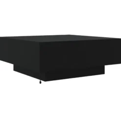 vidaXL - Vierkante salontafel met LED - Zwart - Bewerkt hout - 80x80x31 cm