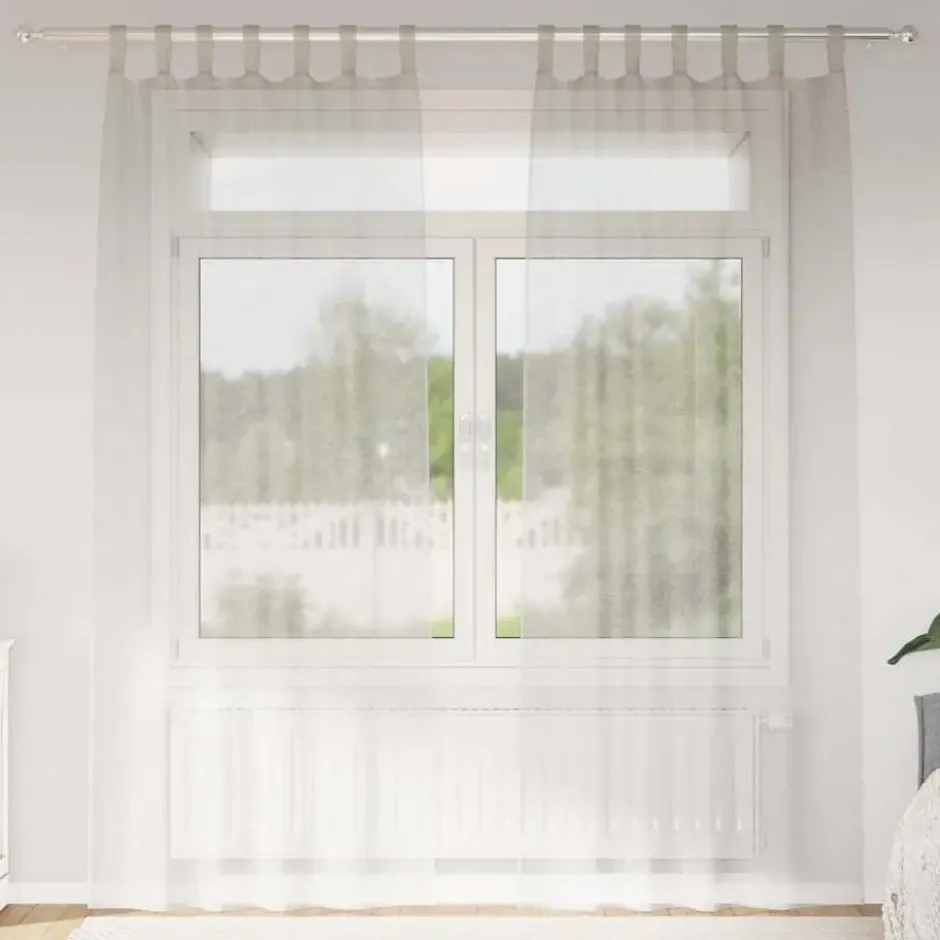 vidaXL Vitrages met lussen - Crème - Polyester - 140x245 cm - Set van 2