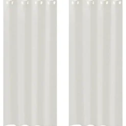 vidaXL Vitrages met ringen - Crème - Polyester - 140x225 cm - Set van 2