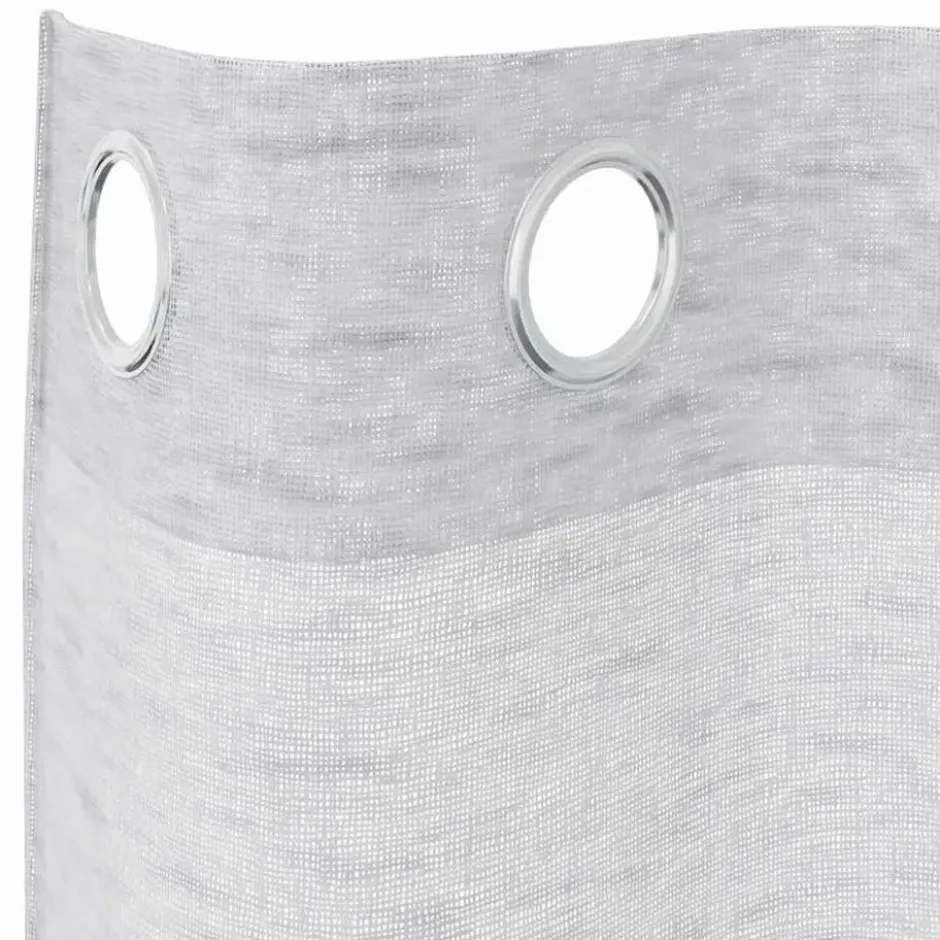 vidaXL Vitrages met ringen - Lichtgrijs - Polyester - 140x225 cm - Set van 2