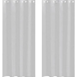 vidaXL Vitrages met ringen - Lichtgrijs - Polyester - 140x260 cm - Set van 2