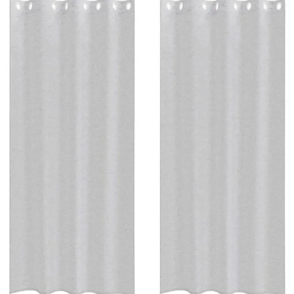 vidaXL Vitrages met ringen - Lichtgrijs - Polyester - 140x260 cm - Set van 2