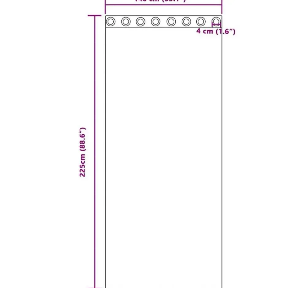 vidaXL Vitrages met ringen - Wit - Polyester - 140x225 cm - Set van 2