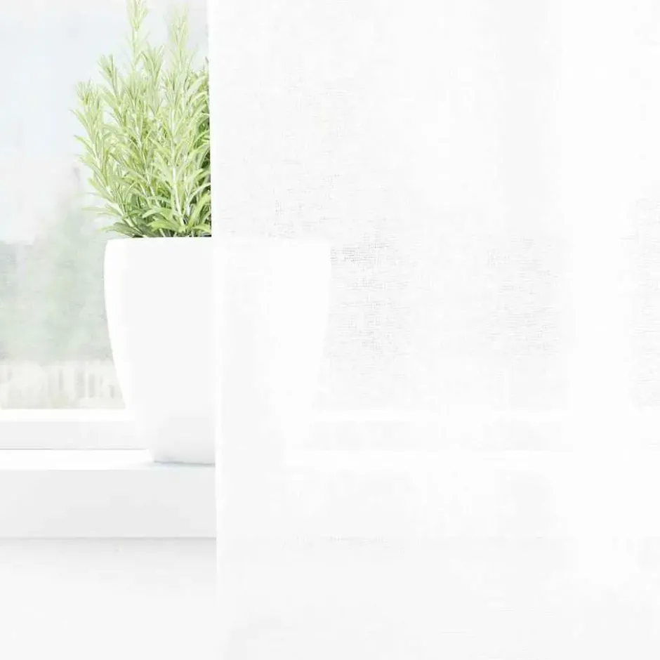 vidaXL Vitrages met ringen - Wit - Polyester - 140x225 cm - Set van 2