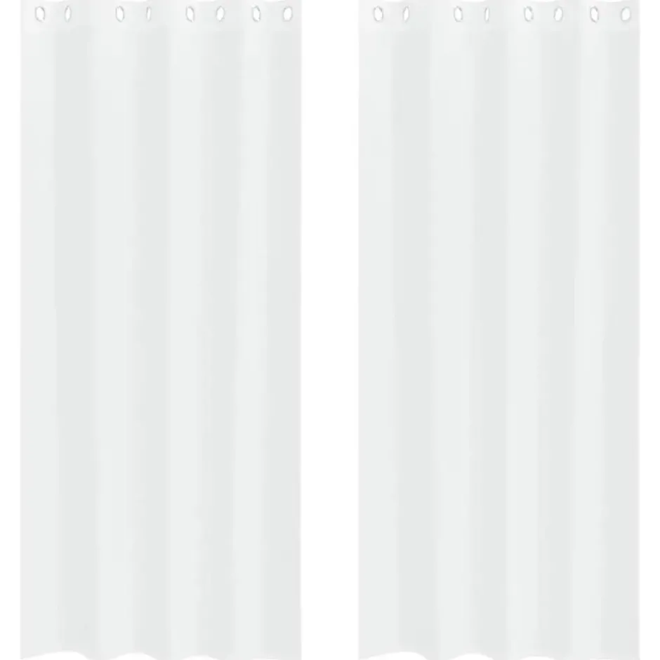 vidaXL Vitrages met ringen - Wit - Polyester - 140x225 cm - Set van 2
