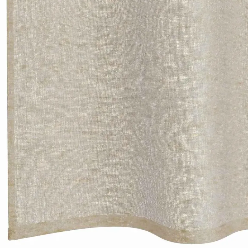vidaXL Vitrages met ringen - Zand - Polyester - 140x260 cm - Set van 2