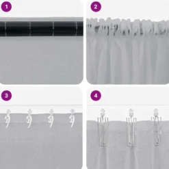 vidaXL Vitrages voor woonkamer - Donkergrijs Polyester - 140x260 cm - Set van 2