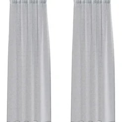 vidaXL Vitrages voor woonkamer - Donkergrijs Polyester - 140x260 cm - Set van 2
