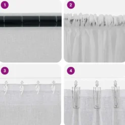 vidaXL Vitrages voor woonkamer - Lichtgrijs - Polyester - 140x140 cm - Set van 2