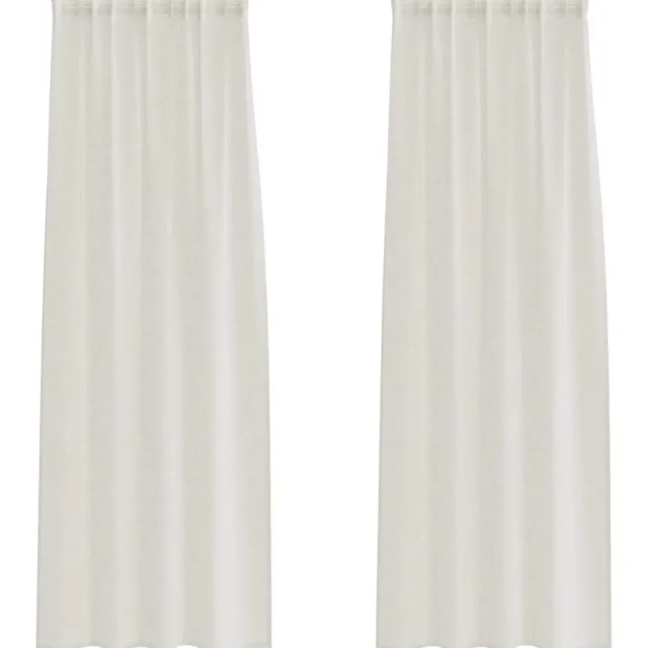 vidaXL Vitrages voor woonkamer - Crème - Polyester - 140x245 cm - Set van 2