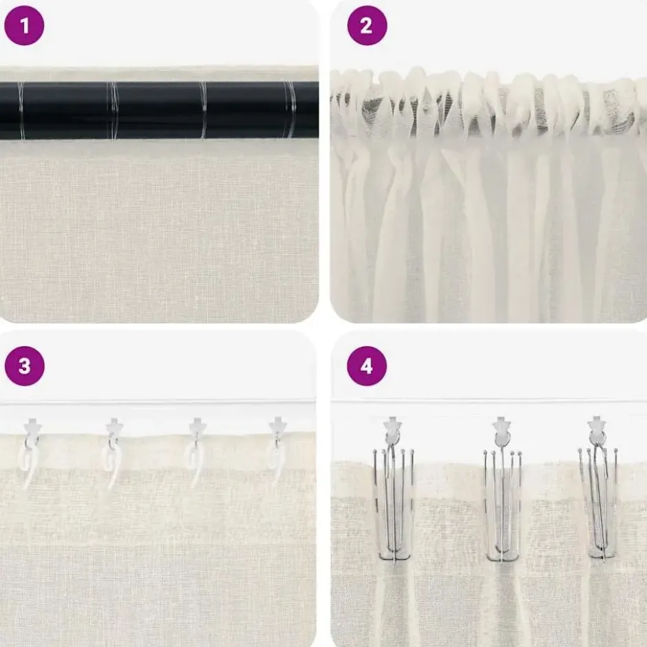 vidaXL Vitrages voor woonkamer - Crème - Polyester - 140x245 cm - Set van 2