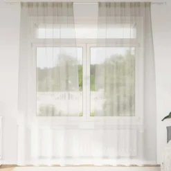 vidaXL Vitrages voor woonkamer - Crème - Polyester - 140x260 cm - Set van 2