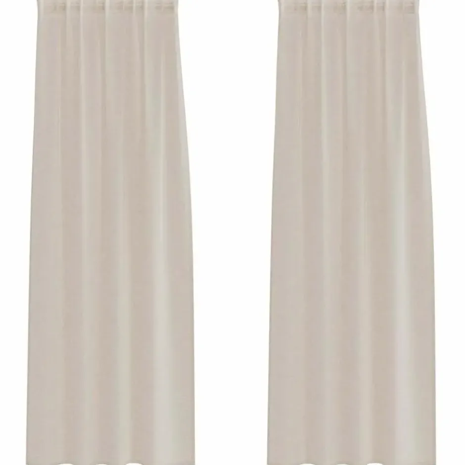 vidaXL Vitrages voor woonkamer - Zand - Polyester - 140x225 cm - Set van 2