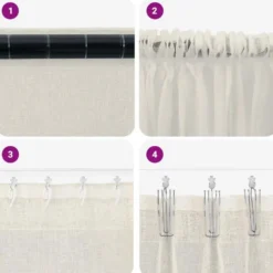 vidaXL Vitrages voor woonkamer - Crème - Polyester - 140x175 cm - Set van 2