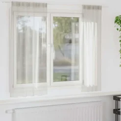 vidaXL Vitrages voor woonkamer - Crème - Polyester - 140x175 cm - Set van 2