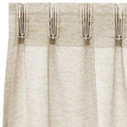 vidaXL Vitrages voor woonkamer - Zand - Polyester - 140x175 cm - Set van 2