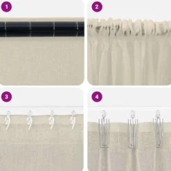 vidaXL Vitrages voor woonkamer - Zand - Polyester - 140x175 cm - Set van 2