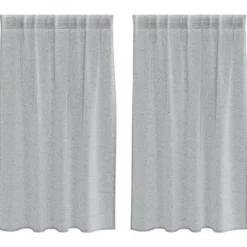 vidaXL Vitrages voor woonkamer - Donkergrijs Polyester - 140x140 cm - Set van 2