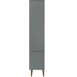 vidaXL - Vitrine - Grijs - Grenenhout