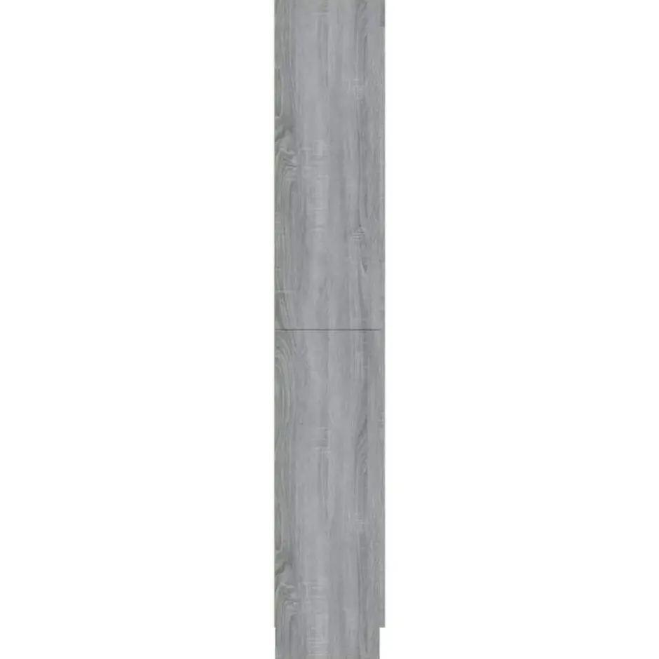 vidaXL - Vitrinekast - Grijs - Bewerkt hout - 82,5x30,5x185 cm