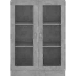 vidaXL - Vitrinekast - Grijs - Bewerkt hout