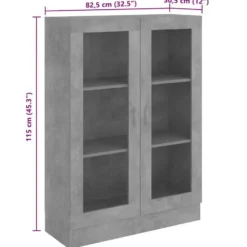 vidaXL - Vitrinekast - Grijs - Bewerkt hout