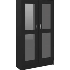 vidaXL - Vitrinekast - Zwart - Bewerkt hout