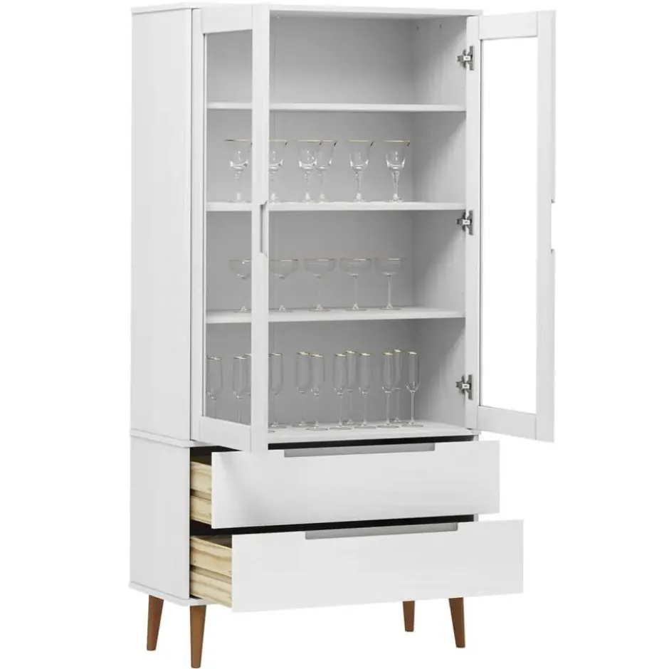 vidaXL - Vitrine - Wit - Grenenhout