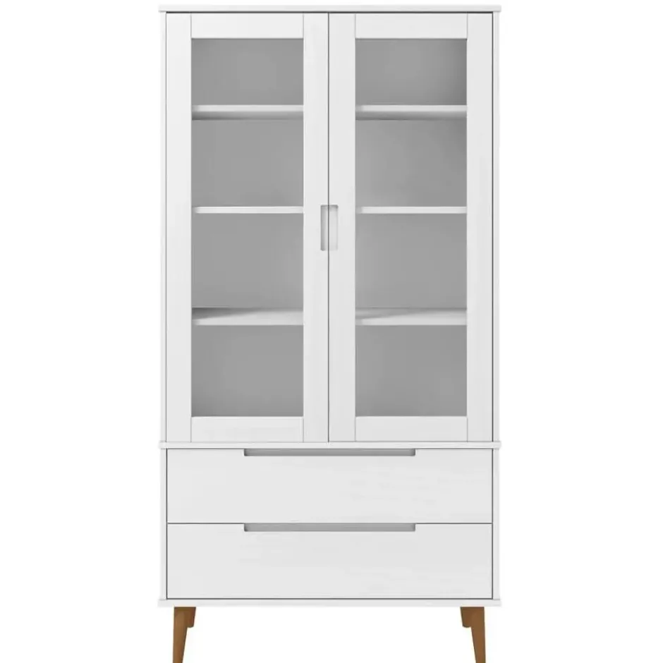 vidaXL - Vitrine - Wit - Grenenhout