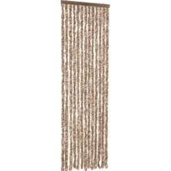 vidaXL - Vliegengordijn voor camperdeur Beige, donkerbruin Chenille - 56x185 cm