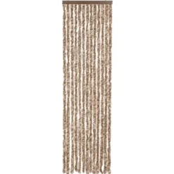 vidaXL - Vliegengordijn voor camperdeur Beige, donkerbruin Chenille - 56x185 cm