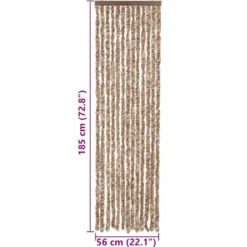 vidaXL - Vliegengordijn voor camperdeur Beige, donkerbruin Chenille - 56x185 cm