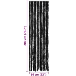 vidaXL - Vliegengordijn voor camperdeur - Antraciet - Chenille - 56x200 cm