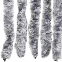 vidaXL - Vliegengordijn voor camperdeur - Wit en grijs - Chenille - 56x200 cm