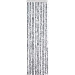 vidaXL - Vliegengordijn voor camperdeur - Wit en grijs - Chenille - 56x200 cm