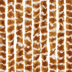 vidaXL - Vliegengordijn voor camperdeur - Oker en wit - Chenille - 56x200 cm