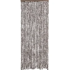 vidaXL - Vliegengordijn voor camperdeur - Bruin en wit - Chenille - 56x200 cm