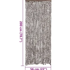 vidaXL - Vliegengordijn voor camperdeur - Bruin en wit - Chenille - 56x200 cm
