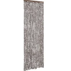 vidaXL - Vliegengordijn voor camperdeur - Bruin en wit - Chenille - 56x200 cm