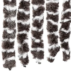 vidaXL - Vliegengordijn voor camperdeur - Bruin en wit - Chenille - 56x200 cm