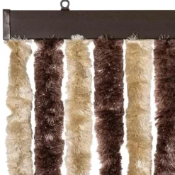 vidaXL - Vliegengordijn voor camperdeur Beige en lichtbruin Chenille - 56x185 cm