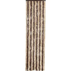 vidaXL - Vliegengordijn voor camperdeur Beige en lichtbruin Chenille - 56x185 cm