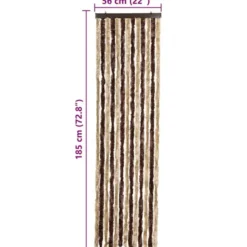 vidaXL - Vliegengordijn voor camperdeur Beige en lichtbruin Chenille - 56x185 cm