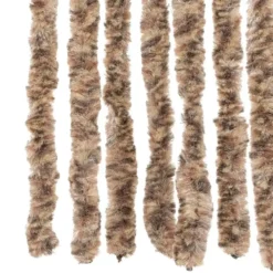 vidaXL - Vliegengordijn voor terrasdeur Beige, donkerbruin Chenille - 90x220 cm