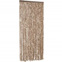 vidaXL - Vliegengordijn voor terrasdeur Beige, donkerbruin Chenille - 90x220 cm