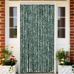 vidaXL - Vliegengordijn voor terrasdeur - Goren en wit - Chenille - 90x200 cm