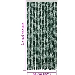 vidaXL - Vliegengordijn voor terrasdeur - Goren en wit - Chenille - 90x200 cm